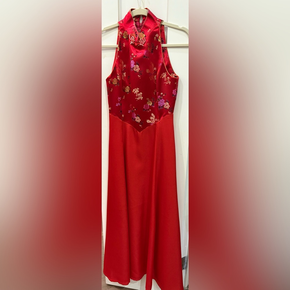 Red Qipao wedding / tea ceremony XS + free men’s shirt M